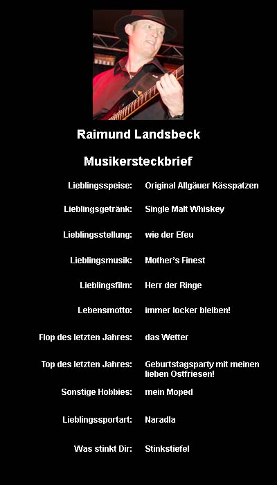 Musikersteckbrief Raimund "Remmo" Landsbeck